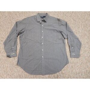 Polo Ralph Lauren Shirt Men 17 / 34 Black Check Button Up Long Sleeve Philip